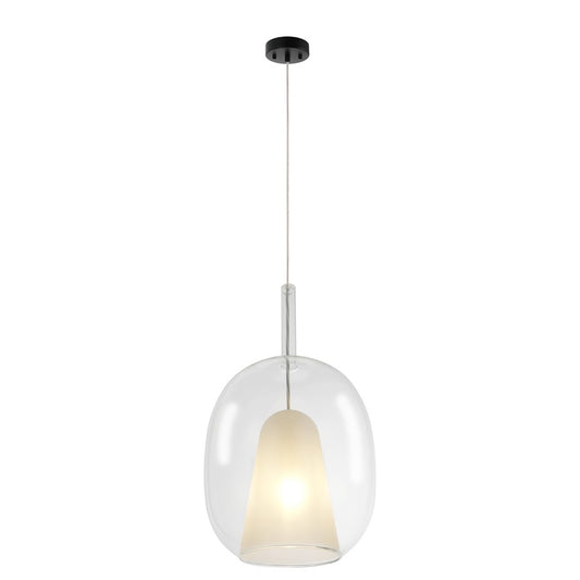 Artcraft Dusk 1 Light Pendant, Black/Clear - AC11219CL