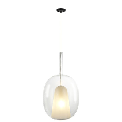 Artcraft Dusk 1 Light Pendant, Black/Clear