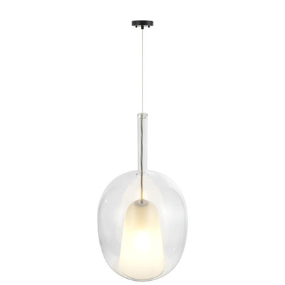 Artcraft Dusk 1 Light Pendant, Black/Clear