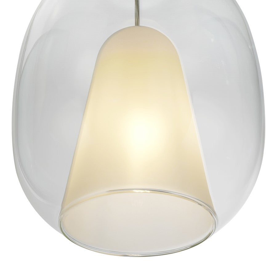 Artcraft Dusk 1 Light Pendant, Black/Clear