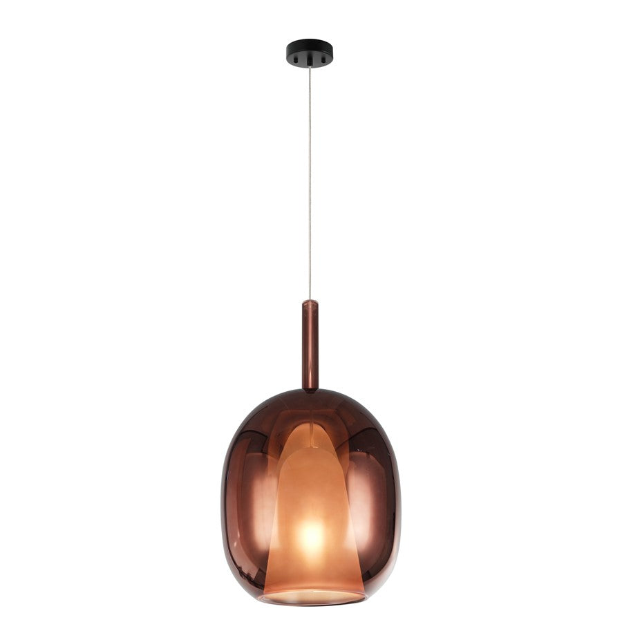 Artcraft Dusk 1 Light Pendant, Black/Espresso Copper - AC11219EC
