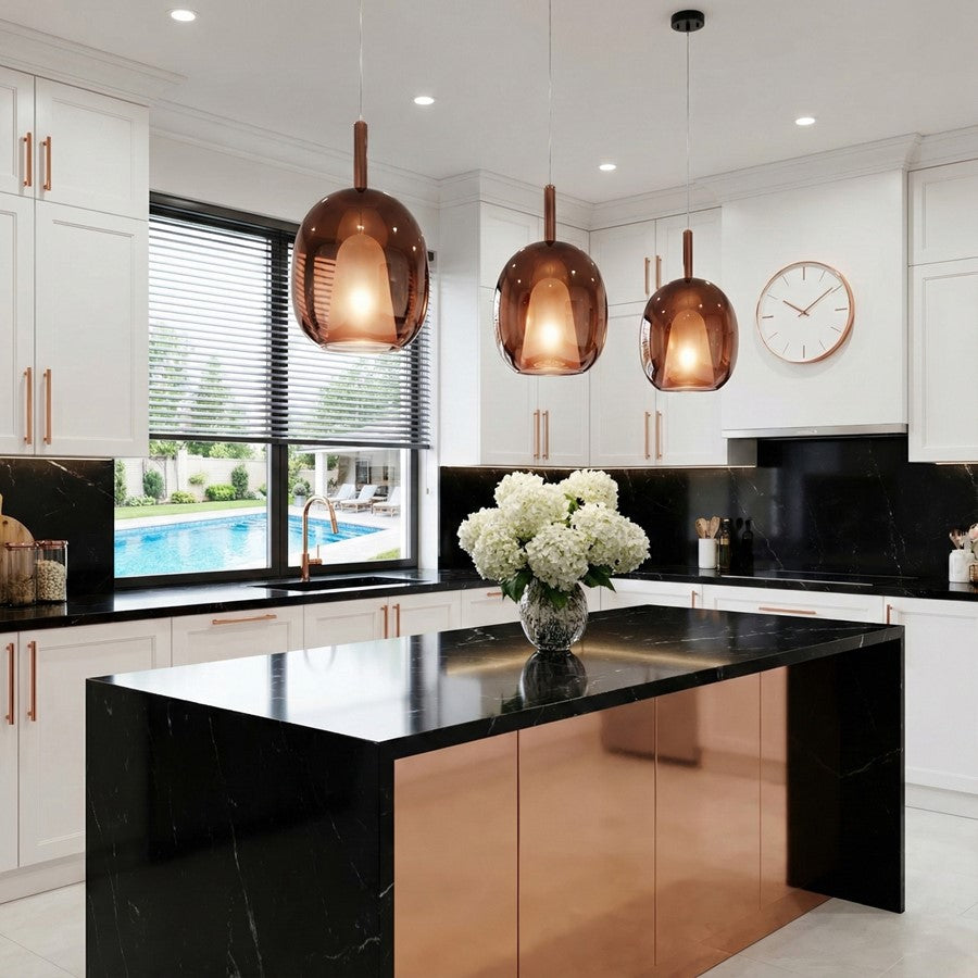 Artcraft Dusk 1 Light Pendant, Black/Espresso Copper
