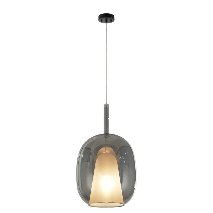 Artcraft Dusk 1 Light Pendant, Black/Smoke - AC11219SM