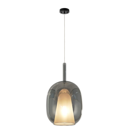 Artcraft Dusk 1 Light Pendant, Black/Smoke - AC11219SM