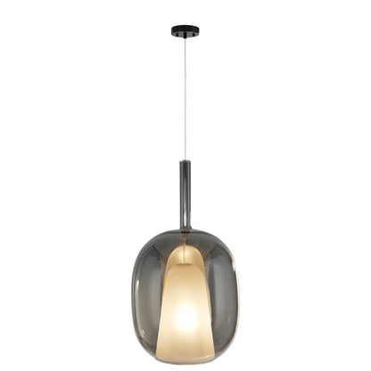 Artcraft Dusk 1 Light Pendant, Black/Smoke