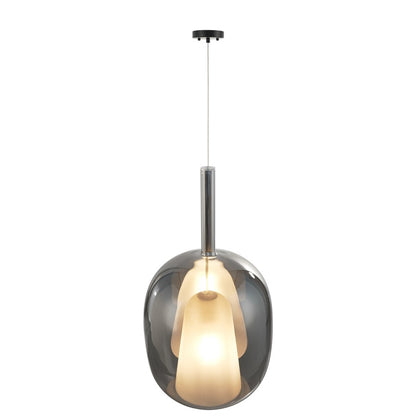 Artcraft Dusk 1 Light Pendant, Black/Smoke
