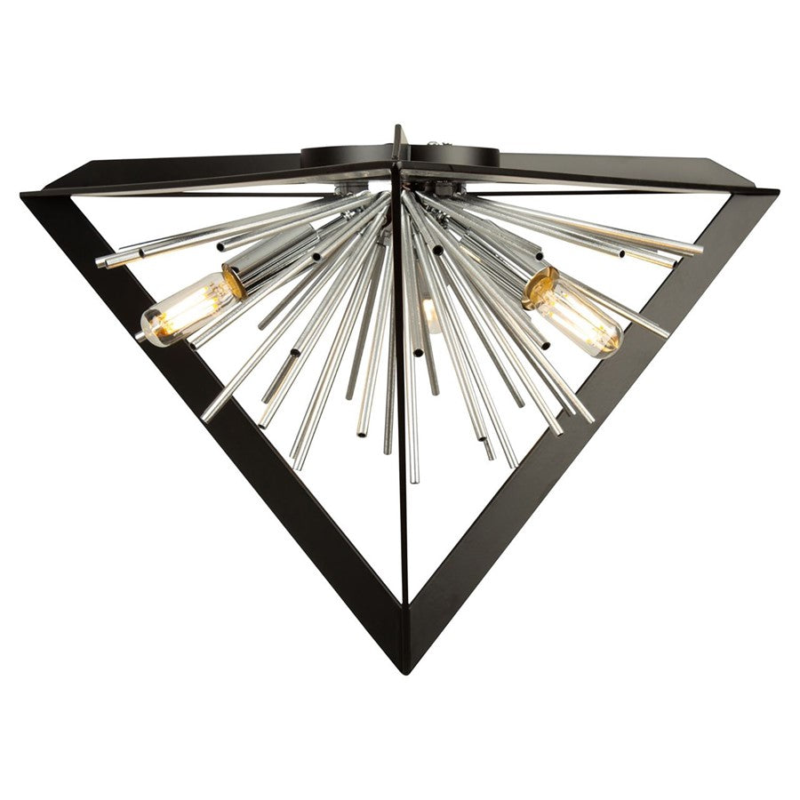 Artcraft Sunburst 3 Light 13" Flush Mount