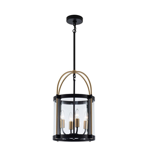 4 Light 13" Pendant, Black