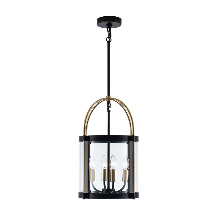 4 Light 13" Pendant, Black