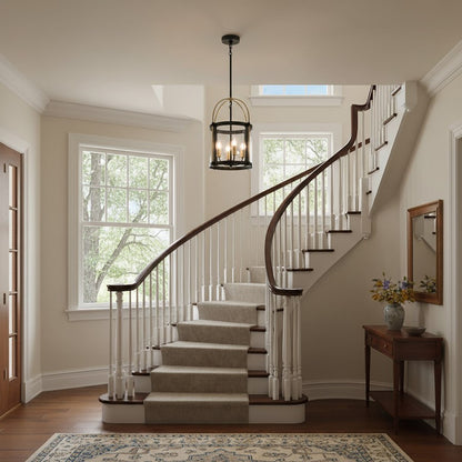 4 Light 13" Pendant, Black