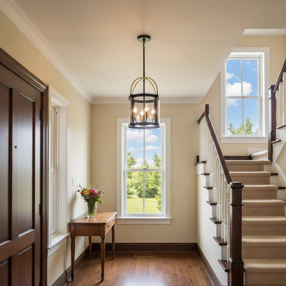 4 Light 13" Pendant, Black