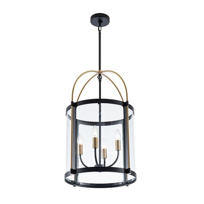 4 Light 17" Pendant, Black