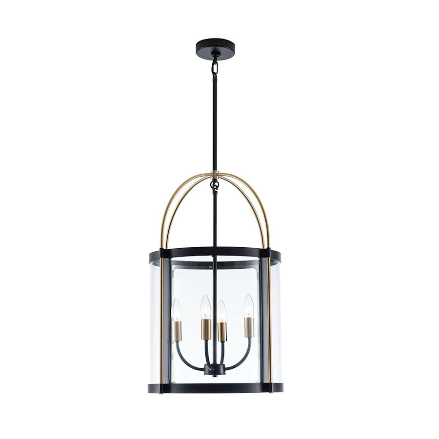 4 Light 17" Pendant, Black