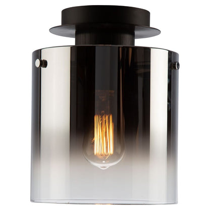 Artcraft Henley 1 Light 10" Flush Mount, Satin Black, Smoke Glass