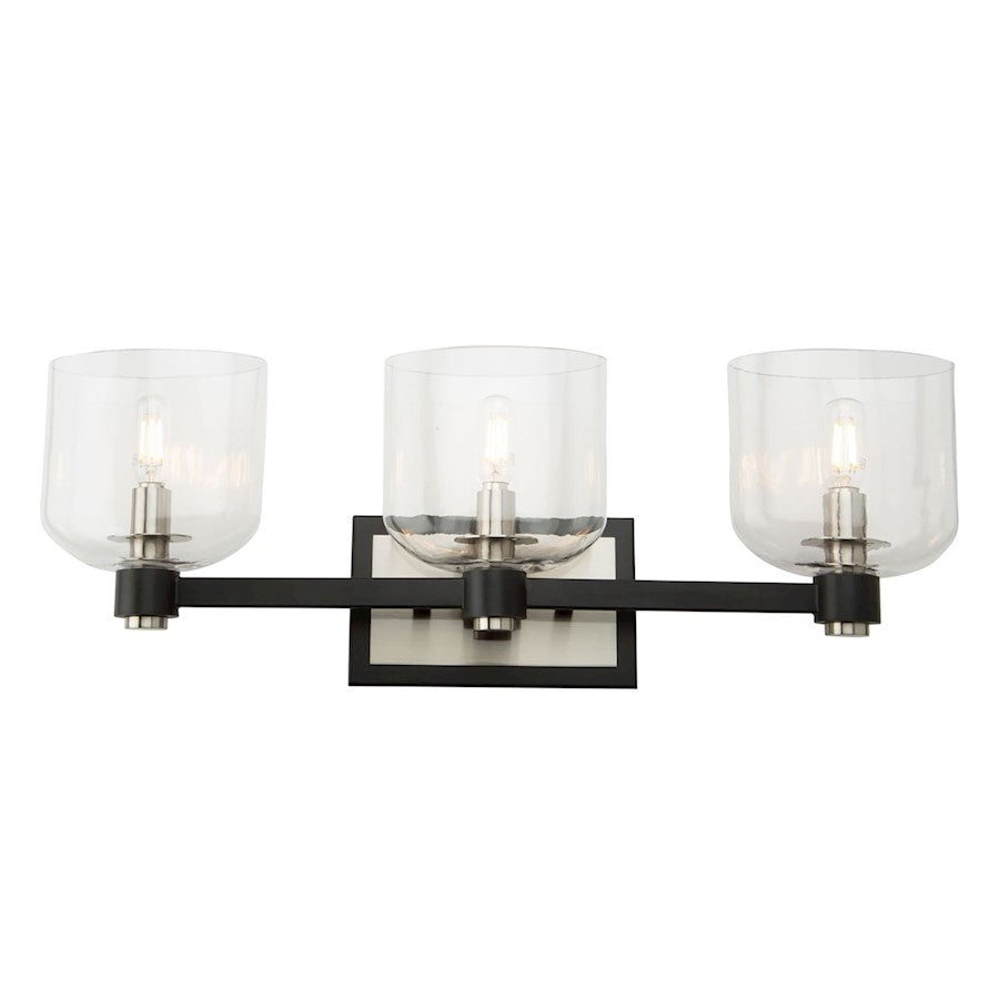 3 Light Bathroom Vanity Light, Black