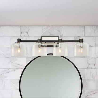 4 Light Bathroom Vanity Light, Black