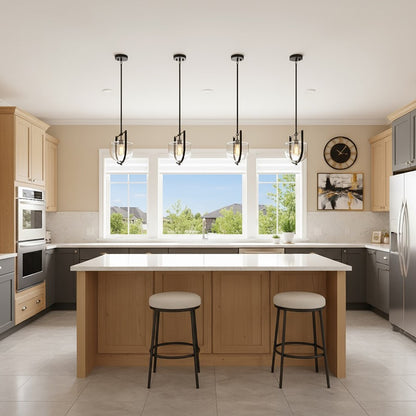 1 Light Pendant, Black