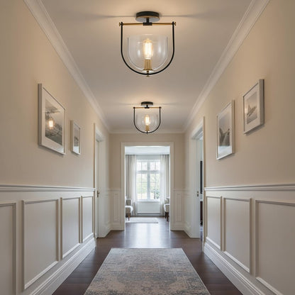 Artcraft Cheshire 1-Light Semi-Flush Mount, Black