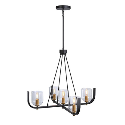5 Light Chandelier, Black