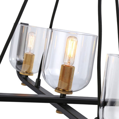 5 Light Chandelier, Black