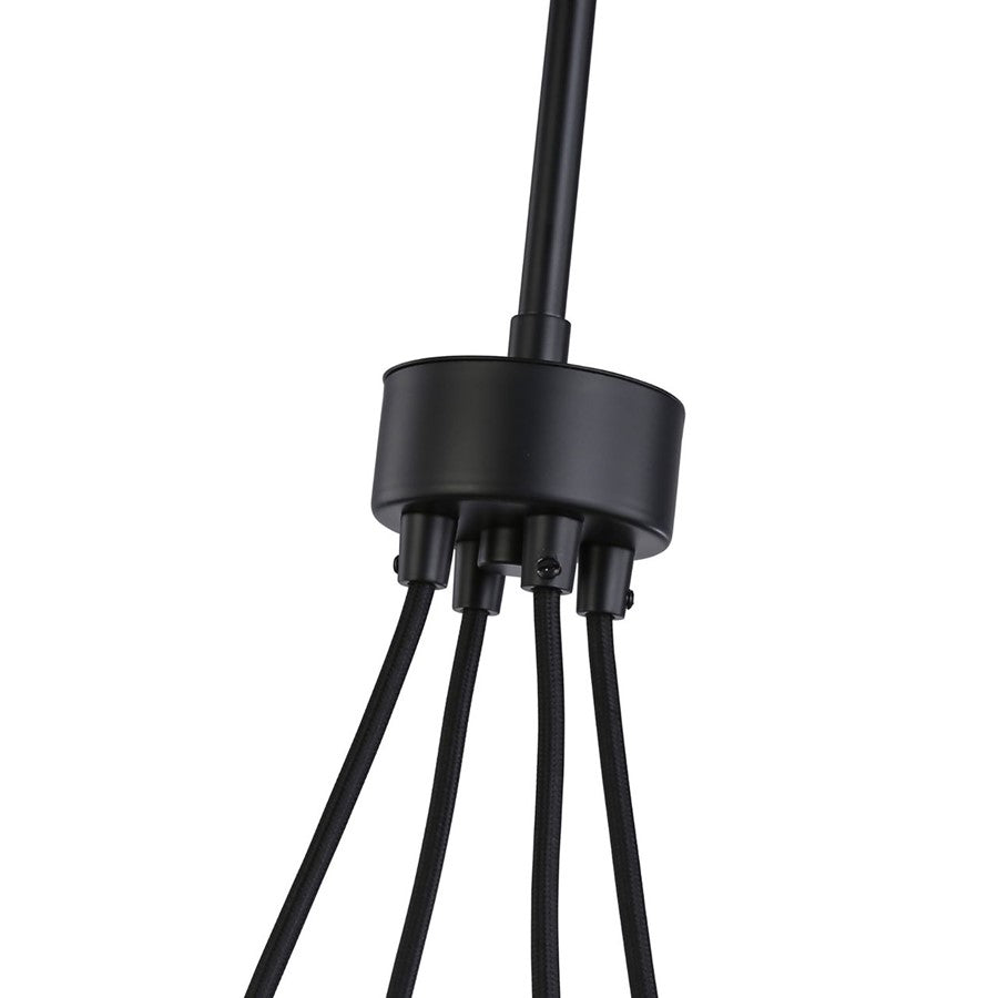 5 Light Chandelier, Black