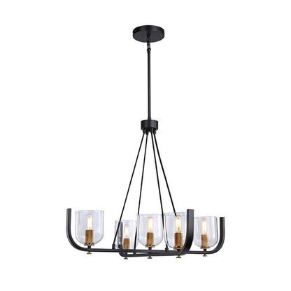 5 Light Chandelier, Black