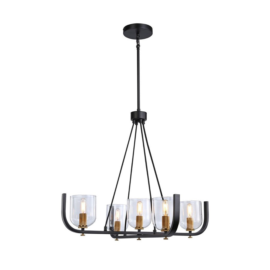 5 Light Chandelier, Black