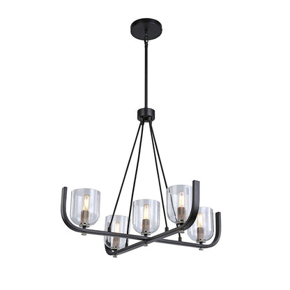 5 Light Chandelier, Black