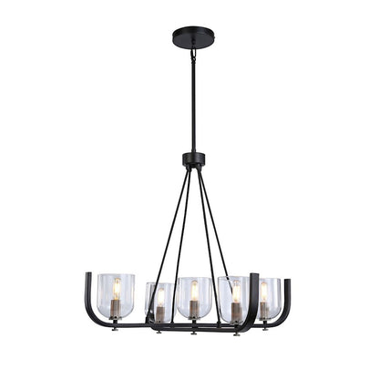 5 Light Chandelier, Black