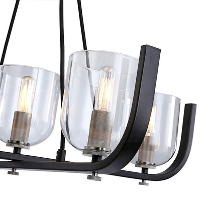 5 Light Chandelier, Black