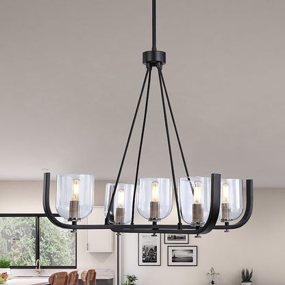 5 Light Chandelier, Black