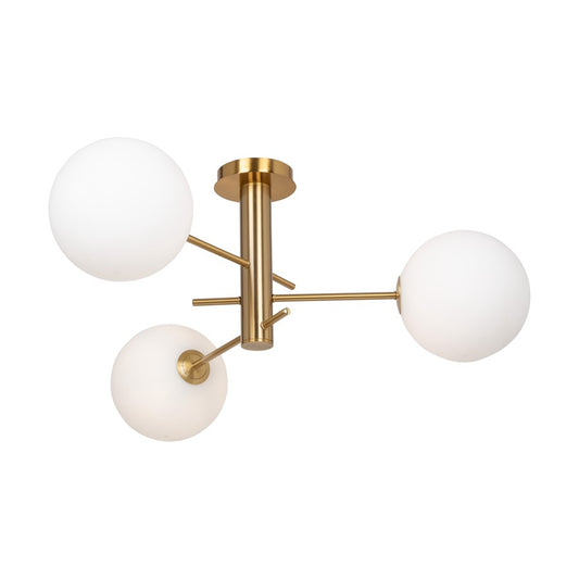 Artcraft Aurelia 3 Light Semi-Flush Mount, Brass