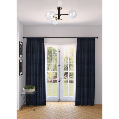 Artcraft Aurelia 3-Light Semi-Flush Mount, Matte Black/Brass