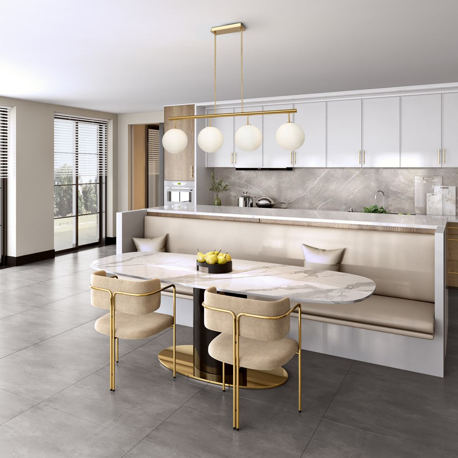 Artcraft Aurelia 4 Light Island/Pool Table, Brass