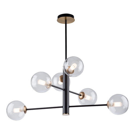 6-Light Chandelier, Matte Black