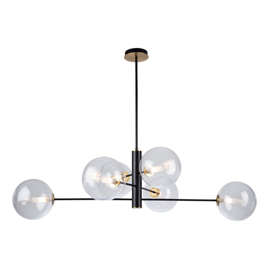 6 Light Chandelier, Matte Black