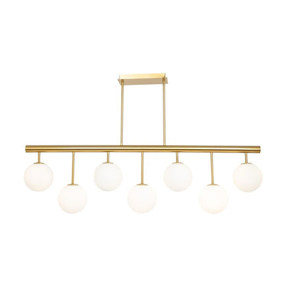 Artcraft Aurelia 7 Light Island/Pool Table, Brass