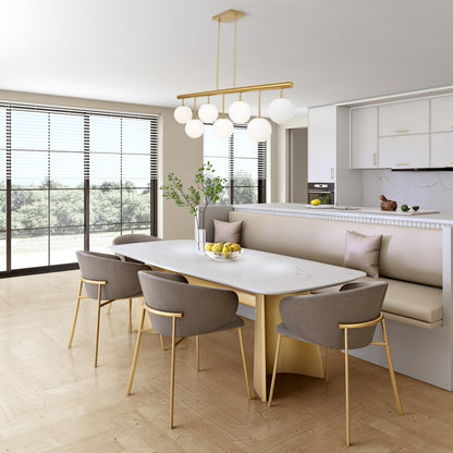 Artcraft Aurelia 7 Light Island/Pool Table, Brass