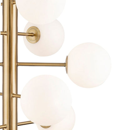 12 Light Down Chandelier, Brass