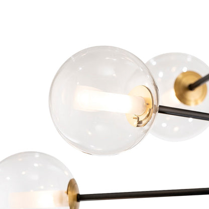 12 Light Down Chandelier, Black