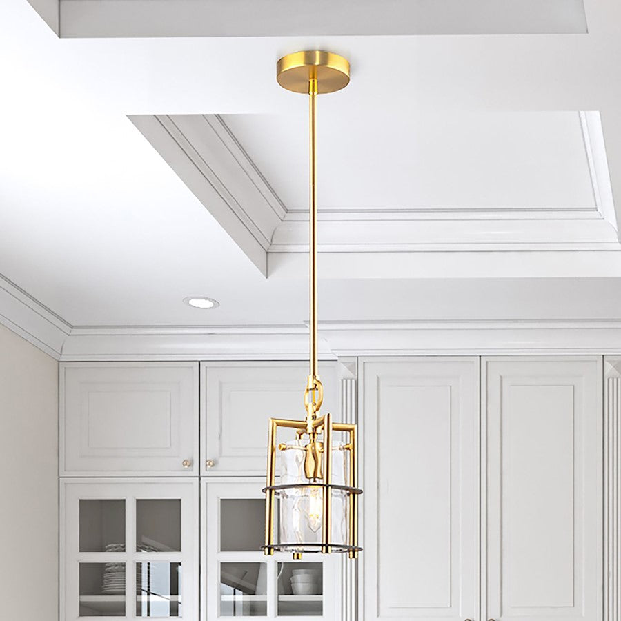 1 Light Down Pendant, Brass