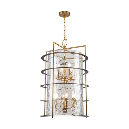 12 Light Down Chandelier, Brass