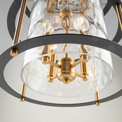 8 Light Down Chandelier, Brass