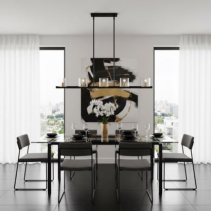 Artcraft Salinas 5-Light Island Light, Black And Brass