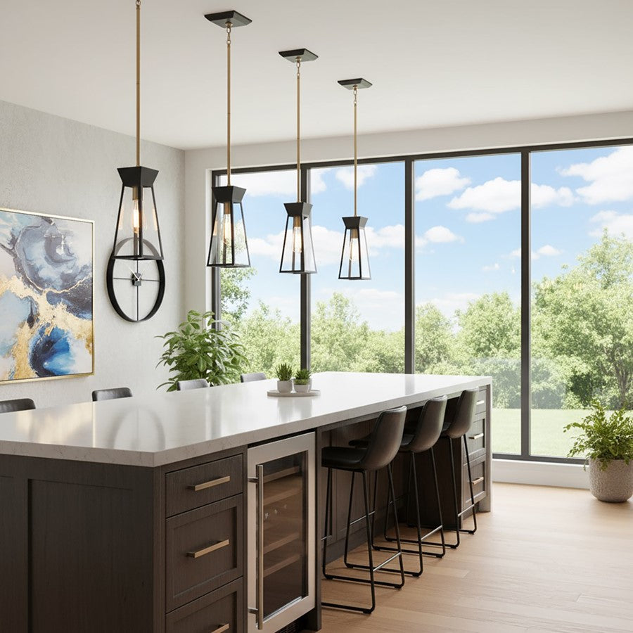 1 Light Pendant, Black