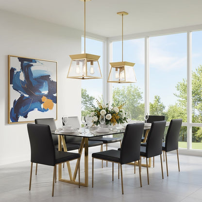 12" Diameter 4 Light Chandelier, Brushed Brass