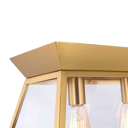Artcraft Lucian 6 Lt Linear Island Chandelier, Brushed Brass/Clear