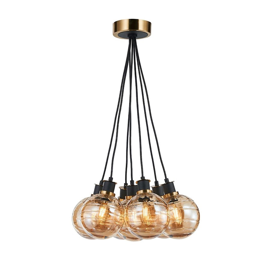 7 Light Pendant, Black