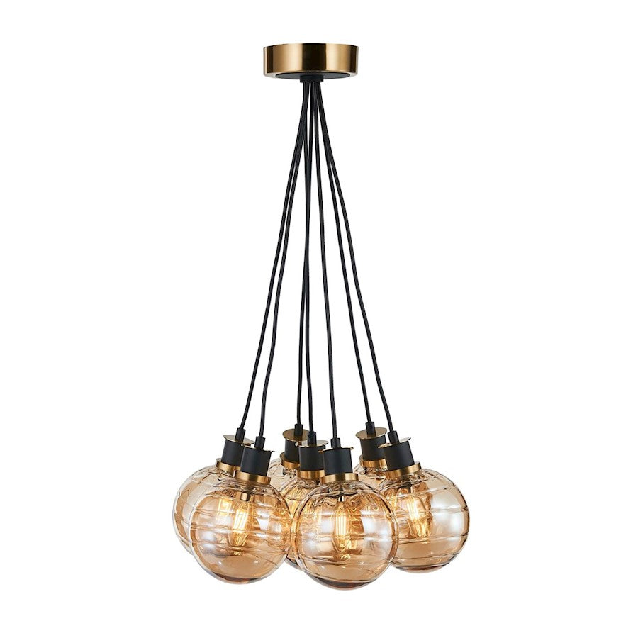 7 Light Pendant, Black