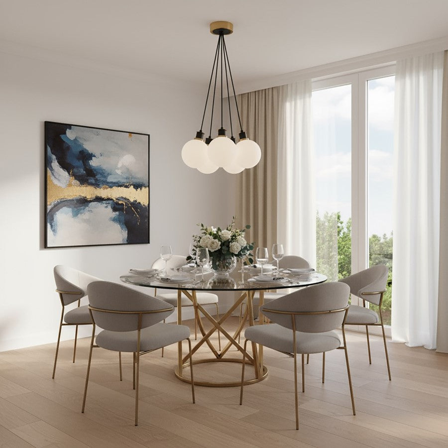 7 Light Pendant, Black